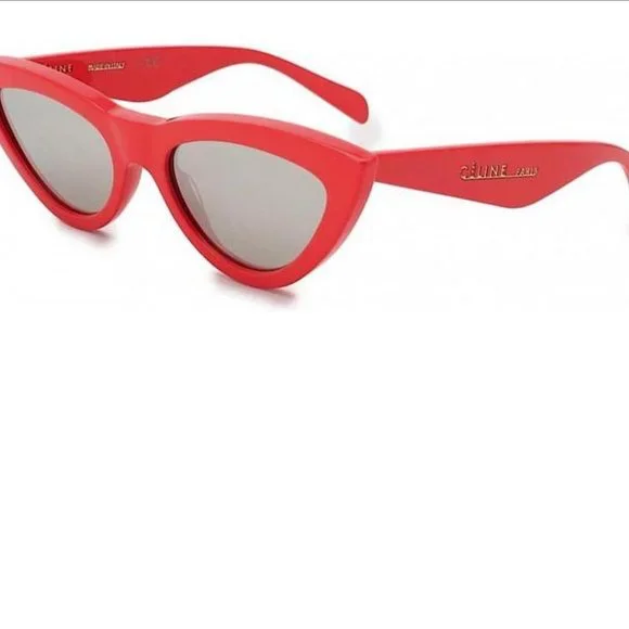 Celine | Accessories | Cline Red New Mirrored 56mm Cat Eye  display picture 2